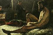 gottfrid kallstenius sittande manlig modell Norge oil painting reproduction